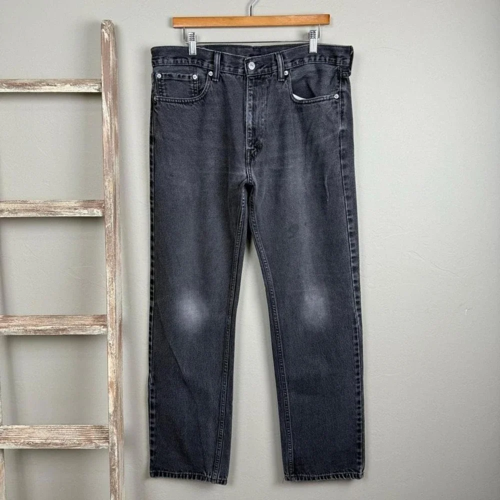 Vintage Y2K Levi 505 Black Denim Straight Fit Jeans‎ 36x32